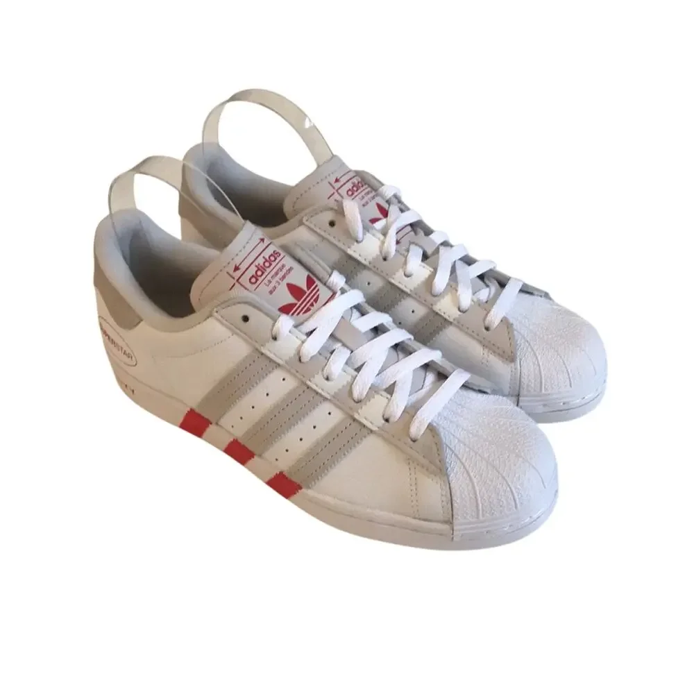 Adidas Originals Superstar OG Sneakers White Vivid Red Shoes Mens Size 9 GY0995